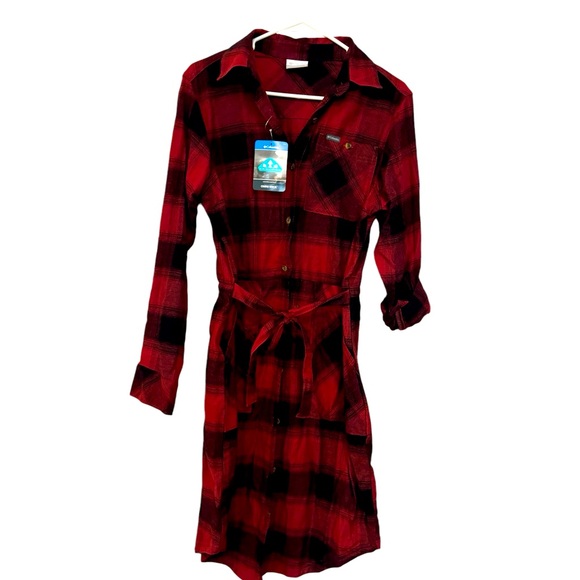 Columbia Dresses & Skirts - Columbia long sleeve flannel dress size small. NWT plaid outdoors holiday sporty